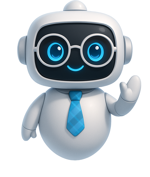Rodney the AI Studybot - A friendly robot character representing your AI learning companion